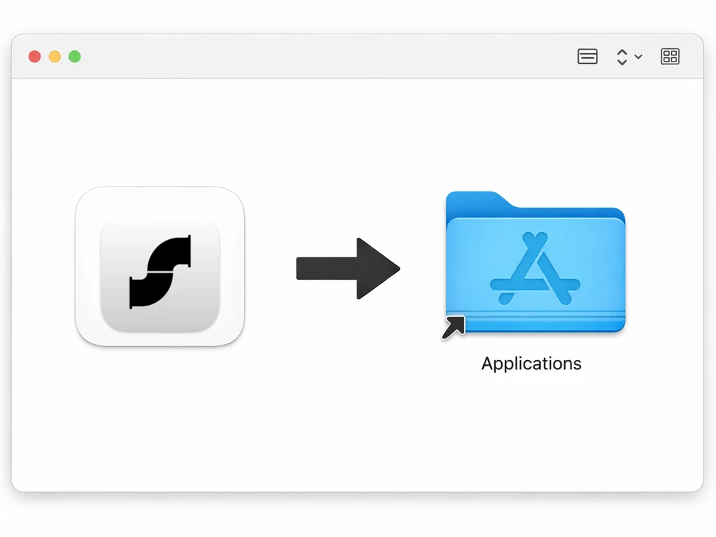 Drag the Screenpipe app icon into the macOS Applications folder