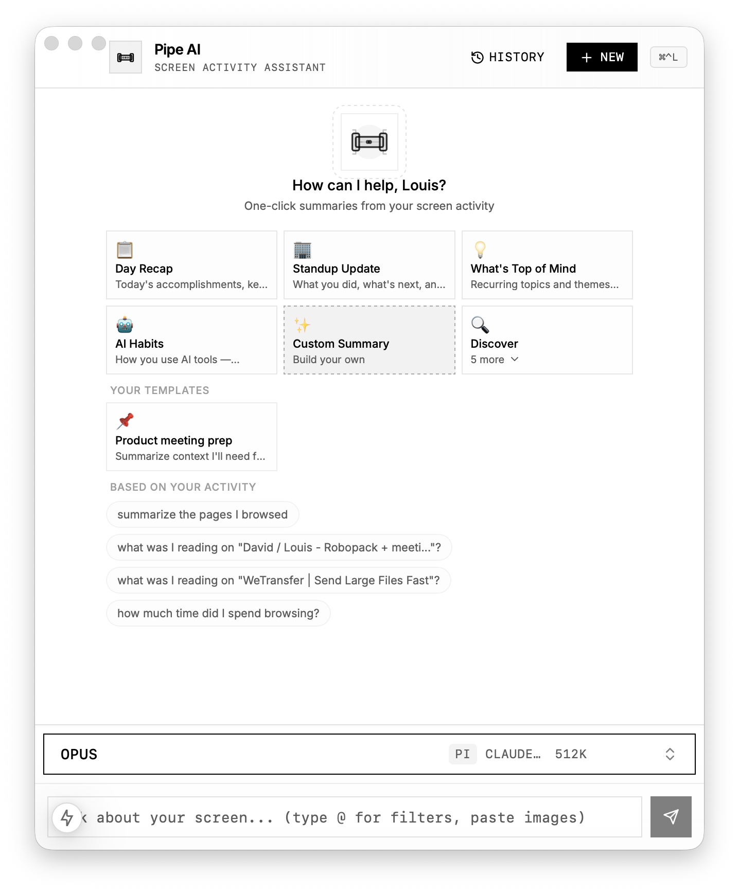 Chat suggestions