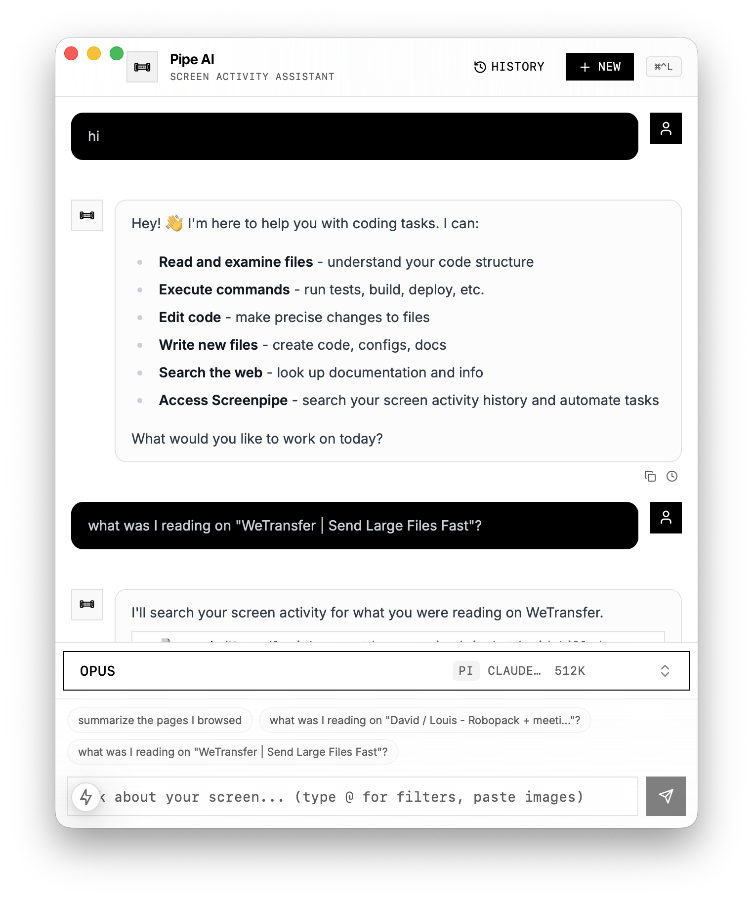 Chat follow ups